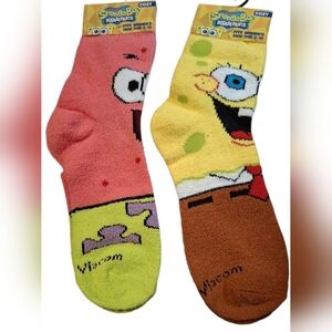 2 Pair Womens SpongeBob SquarePants/ Patrick Starfish Cozy Socks
